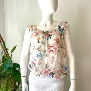 elena baldi silk made in italy floral top medium